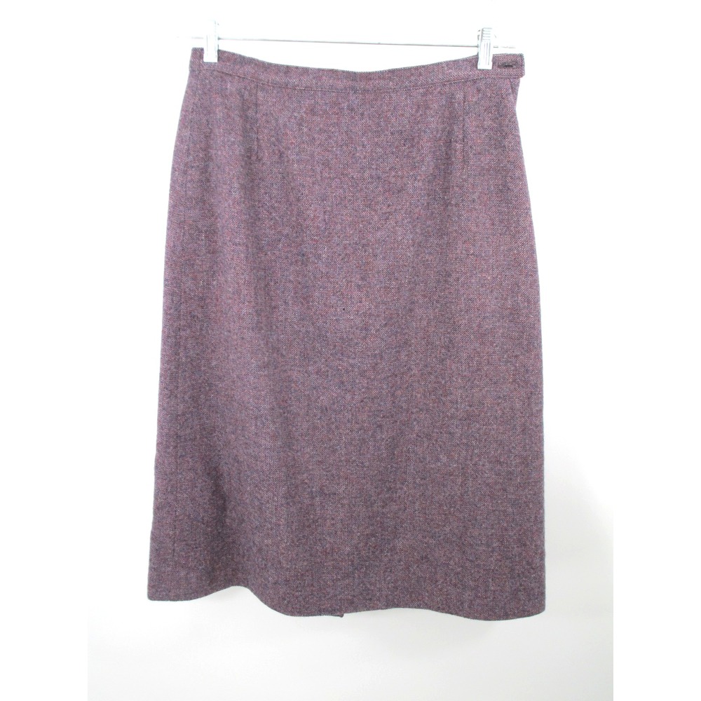 PENDLETON Midi A-Line Skirt Women 14 Purple Heather Wool Vintage Academia USA